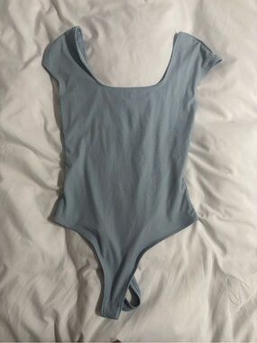Light Blue Ribbed bodysuit and green ribbed body suit (Same style)
